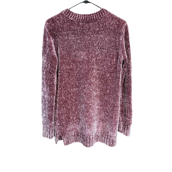 Women’s Orvis Pink Dusty Rose Chenille Pullover Sweater V-Neck Size M - Picture 2 of 6